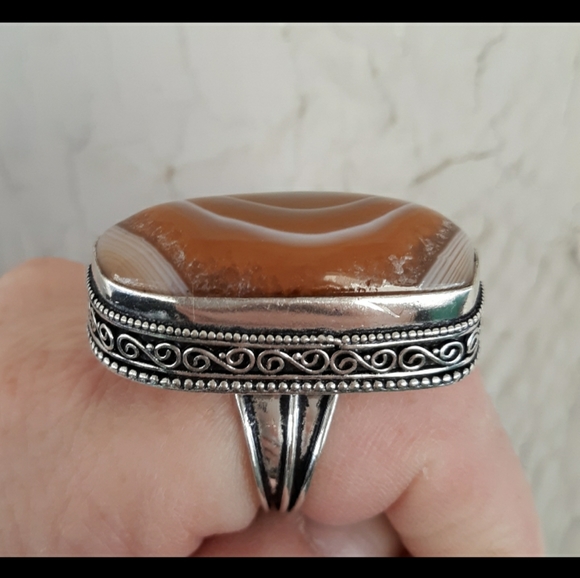 New Botswana Agate 925 Silver Ring. - Picture 3 of 8